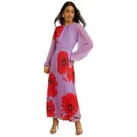 Love & Roses Midikleid Love & Roses plissiertes Chiffon-Midikleid (1-tlg)