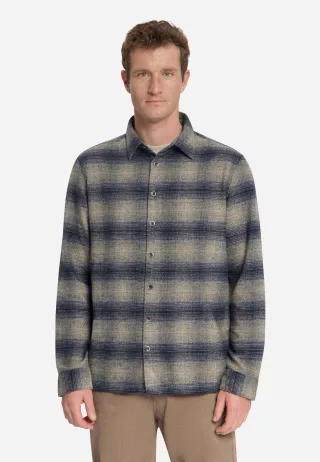 No Excess - Shirt Yarn Dyed Flannel Check Dark Night - Gr. - M