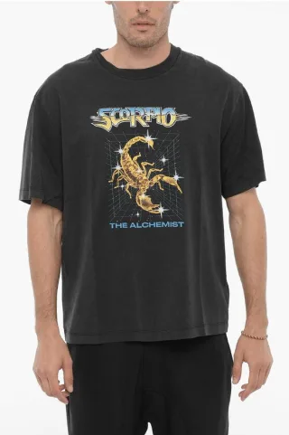 Bedrucktes T-Shirt mit Rundhalsausschnitt SCORPIO THE ALCHEMIST in Grau