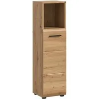 furnling Stauraumschrank Ivy Compact Midischrank mit offener Ablage & Tür, platzsparender Badschrank