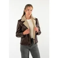 Mauritius Lederjacke MWElira mit Teddyfellkragen