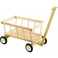COIL Handwagen Leiterwagen, Spielzeug-Kinderwagen, Handgefertigt aus Holz, (klein/groß), Gartendekorationen, Schwenkbare Vorderrader, Selbstmontage