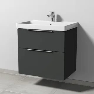 Sanipa 3way Waschtischunterbau zu Villeroy & Boch Avento Waschtisch mit 2 Auszügen, Graphit-Matt UP6221B