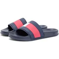 Tommy Hilfiger CORE HILFIGER FLAG POOL SLIDE Pantolette Strandschuh, Flats, Schlupfschuh in typischen Tommy Farben