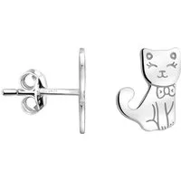 Sofia Milani Paar Ohrstecker Katze (No information, No information), 925 Silber Damen Schmuck - E2374