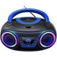 Denver TDB-212BU CD-Player (Bluetooth, DAB+/FM Radio, MP3 via USB,& AUX, Musik Streaming über Bluetooth, CD-Player, Bluetooth, 2 x 18W Output, Batterie- oder Netzbetrieb möglich)