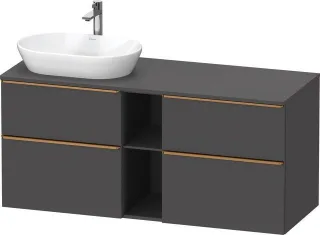 Duravit D-Neo Konsolenwaschtischunterbau wandhängend Graphit Matt 1400x550x664 mm - DE4970L04490000 DE4970L04490000