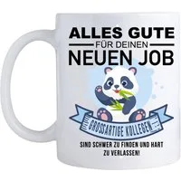 Giftandprint Tasse Jobwechsel Tasse Geschenk Kollegen Abschied Abschiedsgeschenk Panda, Inkl. Geschenkverpackung