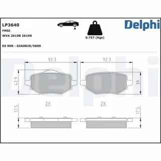 Delphi Bremsbel?ge hinten Citroen C4 DS Ds Opel Corsa Mokka Peugeot 2008 208