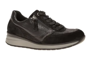 Gabor 6020.02.001 Damen Schn?r-Halbschuhe Schwarz Extra Weit - bequem mit Kei...