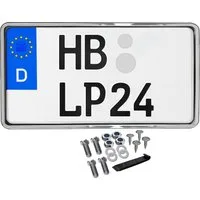 L & P Car Design Kennzeichenhalter für Motorrad 255x130 mm Chrom Optik Kennzeichenhalterung, (1 Stück)