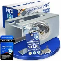 NTG Nutzfahrzeug Technik GmbH Anhängerschloss NTG Anhängerschloss Kupplungsschloss verzinkt und witterungsbeständig (1-tlg), U-Schloss, Vorhängeschloss, Hängevorhängeschloss, wetterfest, robust