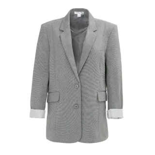 Miso - Blazer für Damen, Umgekrempelter Umschlag (Hellgrau)