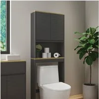 Vicco Badregal Livia, Anthrazit/Holz, 60 x 163 cm, 1-tlg.