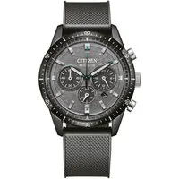Citizen Quarzuhr Herren Chronograph aus schwarzem Edelstahl von Citizen