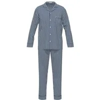 seidensticker Schlafanzug Herren Pyjama lang geknöpft (2 tlg) Baumwolle