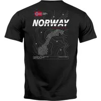 Neverless Print-Shirt Herren T-Shirt Backprint Norwegen Flagge Schriftzug Norway Explorer mit Print