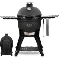 BBQ-Toro Keramikgrill Kamado Grill Ø 56 cm "Yoru" Holzkohlegrill Keramikgrill mit Thermomete, High-End Holzkohlegrill