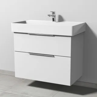 Sanipa 3way Waschtischunterbau zu Duravit Dura Square Waschtisch mit 2 Auszügen, Weiß-Soft UM42843
