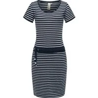 Ragwear Sommerkleid Baomi gestreiftes Damen Minikleid mit Taillenkordel und Taschen