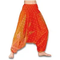 PANASIAM Haremshose Aladinhose im schönen Peacock Design Haremshose aus 100% natürlicher Viskose auch als Overall tragbar Damen Pumphose bequeme Freizeithose