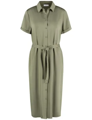 GERRY WEBER Collection - Fließendes Blusenkleid mit Taillenband grün - Gr. - 42