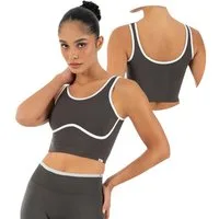 Smilodox Sport-BH Calen, Bustier Damen, Shaped Fit, Fitness Bra, Gym & Freizeit Kontrastdetails, Rippbund, Shaped Fit, weiches Strickmaterial