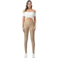 cofi1453 Leggings Leggings Hose Leggins Leder-Optik Hohe Taille Basic Unifarben Damen