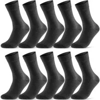 sockenkauf24 Socken 10 Paar Damen & Herren Socken Business Socken Baumwolle (Anthrazit, 43-46) mit Komfortbund (Basicline)
