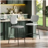 HOMCOM Barhocker (Tresenhocker, 2 St., Barstuhl), Modernes Design, gepolstert