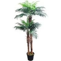 Kunstpalme Palmenbaum Kokos Palme Kunstpflanze Künstliche Pflanze Echtholz 170 cm Kokospalme, Decovego, Höhe 170 cm