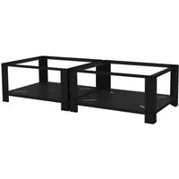ML-DESIGN Waschmaschinenuntergestell Waschmaschinenzubehör Untergestell Unterbausockel Podest für Trockner, Zubehör für Waschmachinen, Doppel Waschmaschinen Unterbau mit Ablage 128x54x32cm Stahl schwarz