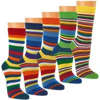 Wowerat Freizeitsocken 3 Paar Kinder-Söckchen "Gute-Laune-Ringel" für Jungen und Mädchen (3 Paar)