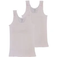Toker Collection® Unterhemd Damen Achselhemd mit Satinkante 2 Stück (Packung, 2er-Pack) aus reiner Baumwolle