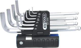 KS Tools 3 in 1 Innen6kant-Winkelstiftschlüssel-Satz,10-tlg lang, Kugelkopf - 920.2200