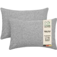 Selfitex Dekokissen 2er Set, 30x50/40x40/40x60/50x50 inkl. Füllkissen, Farben zur Auswahl, robuster Polsterstoffbezug mit weichen Füllkissen