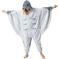 Corimori Partyanzug Flauschiges Manta Rochen-Kostüm für Erwachsene,  Kostüm Onesie, Jumpsuit, Pyjama, Fasching, Kigurumi, Tiere, Manta Rochen "Graham"
