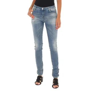 Lange Denim-Hose getragen und zerrissen Wirkung 10DB50305 Frau
