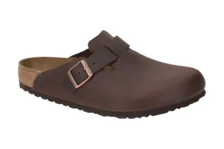 Birkenstock 860131 Boston_BS Unisex Pantoletten Habana Braun Fettleder flexibel