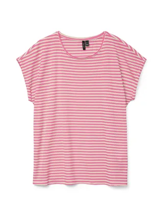 VERO MODA - VMAVA SS TOP STRIPE JRS NOOS Pink Cosmos - Gr. - S