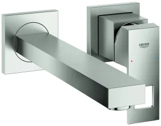 GROHE 2-Loch-WT-Wandbatterie Eurocube 23447 Fertigmontageset supersteel, 23447DC0 23447DC0