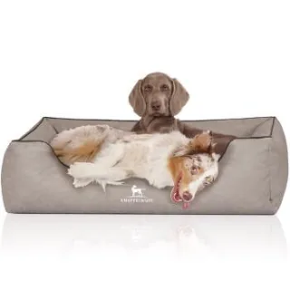 Knuffelwuff Hundebett Scottsdale aus Kunstleder hellgrau XXXL