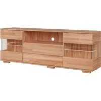 OTTO home Sideboard VETRO Teilmassiv, Fronten Massivholz, Wohnzimmer, Stauraum,Griffmulde, B/T/H:180/40/63cm, 2Schubladen, 4 geschlossene & 2 offene Fächer