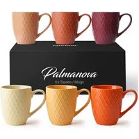 MiaMio Tasse 6 x 400 ml – Kaffeetassen Set / Becher– Moderne Keramik Matt, 6-tlg., Keramik