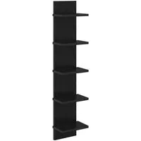 vidaXL Regal Wandregal Schwarze Eiche 22 x 15 x 100 cm Holzwerkstoff, 1-tlg.