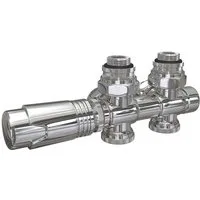 EMKE Heizkörperthermostat Multiblock Set für Heizkörper Anschlussarmatur Ventil mit Thermostat, (16mm+φ15mm, 1 St) für Heizkörper Handtuchtrockner Heizungzubehör Eck- und Durchgangsform