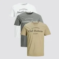 Jack & Jones T-Shirt INFINITY Multipack Herren Rundhals-Ausschnitt Oberteile Crew-Neck