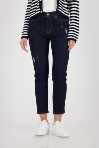 monari - Jeans mit Strasssteinen dark denim - Gr. - 36