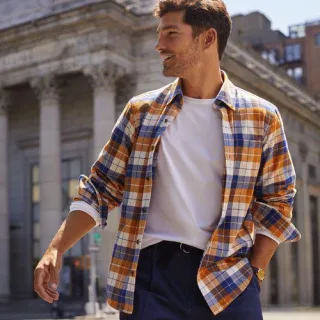 Supima Langarm-Shirt mit Rundhalsausschnitt, Herren, size: regular, Grün, Baumwolle, by Lands' End