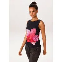 Aniston CASUAL T-Shirt mit großflächiger Batikblüte vorne und hinten